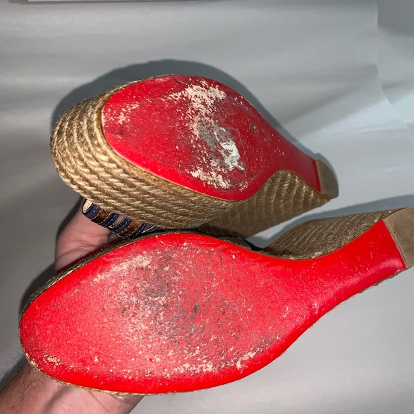 CHRISTIAN LOUBOUTIN size 38 printed wedge heels - Picture 15 of 15